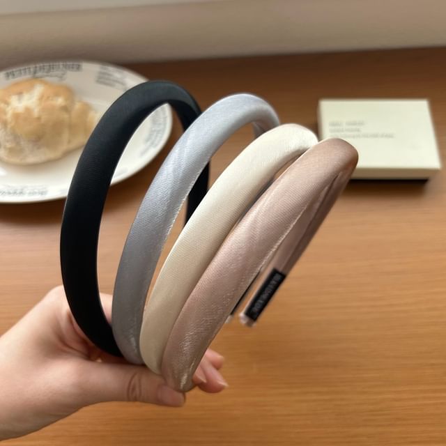 enthice-Plain Padded Satin Headband