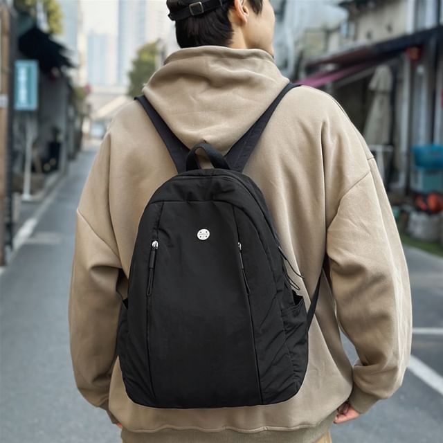 Melois-Plain Nylon Backpack