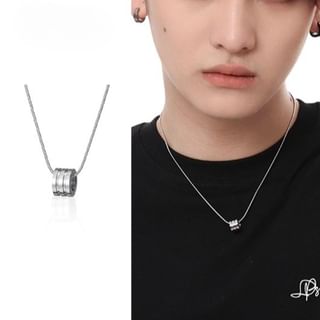 BABLIBU-Steel Hoop Pendant Necklace