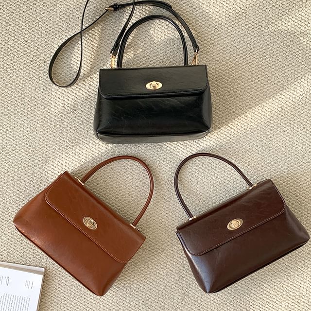 FAYLE-Faux Leather Satchel Bag