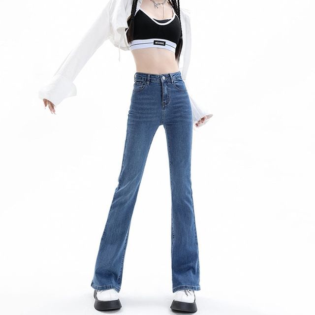 Denimot-High Rise Washed Bootcut Jeans Various Designs