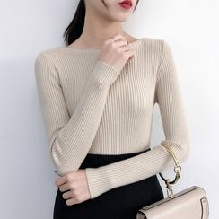Norte - Boatneck Rib Knit Top Norte - Boatneck Rib Knit Top