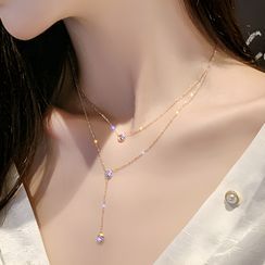 maxine - Rhinestone Layered Necklace