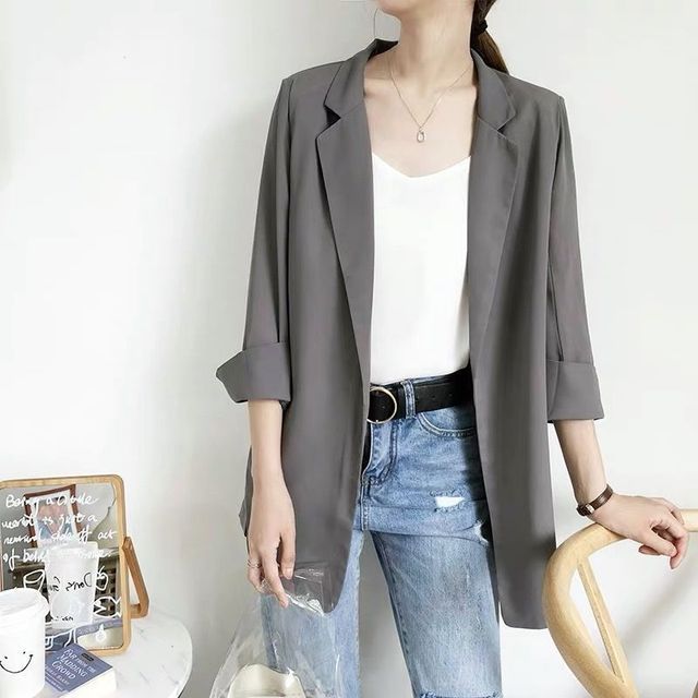 Jeonseon-34-Sleeve Plain Blazer