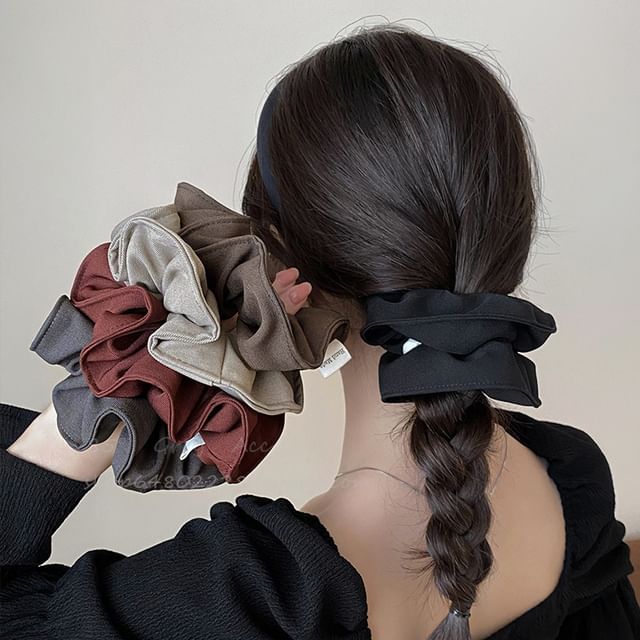 Daeuni-Layered Plain Scrunchie