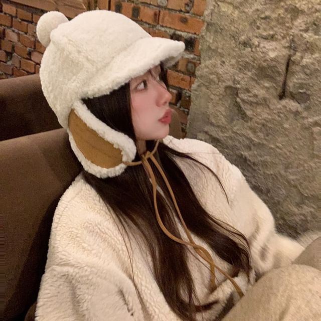 4-4 STUDIO-Faux Shearling Trapper Hat