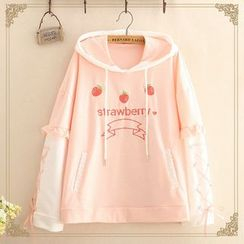 Kawaii Fairyland - 草莓刺绣连帽衫 Kawaii Fairyland - 草莓刺绣连帽衫