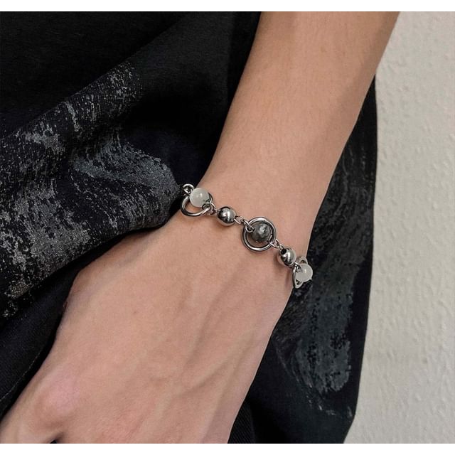 Black Degree-Beaded Bracelet