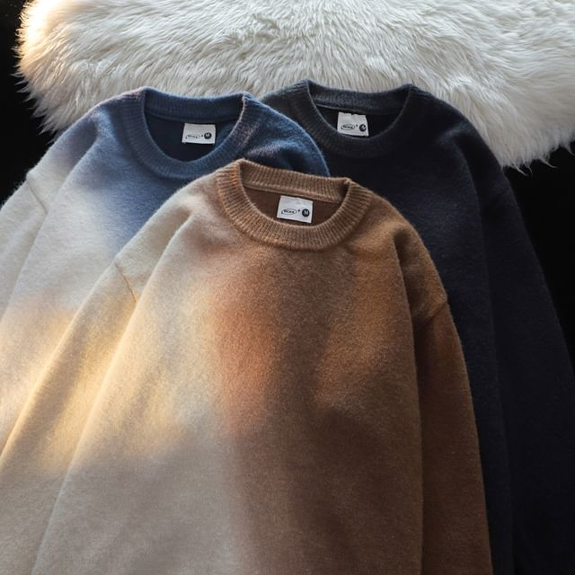 Trimecca-Round Neck Gradient Oversized Sweater