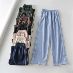 Phaeralue - Low Waist Drawstring Striped Side Wide Leg Sweatpants