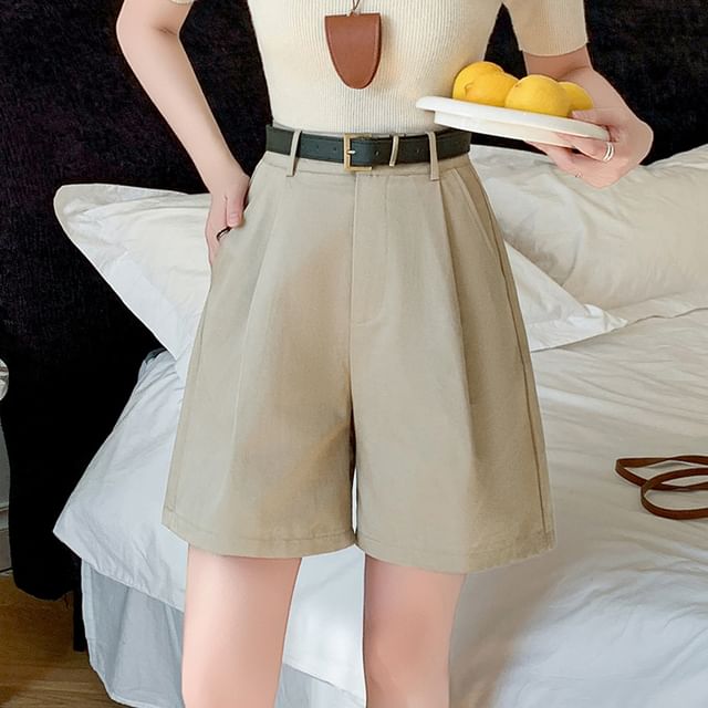 Dragan Pulse-High Waist Plain Shorts
