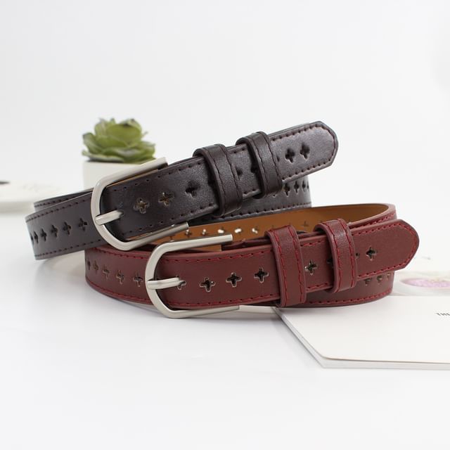 Kinoxslone-Faux Leather Plain Belt