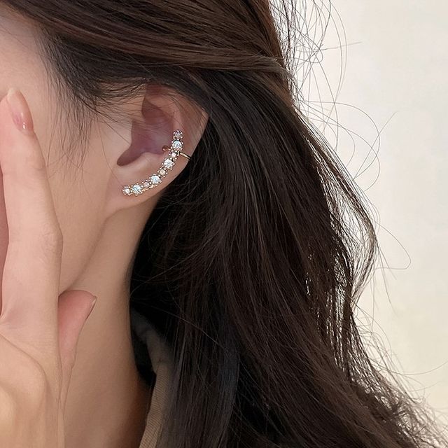 Show Mind-Rhinestone Alloy Cuff Earring