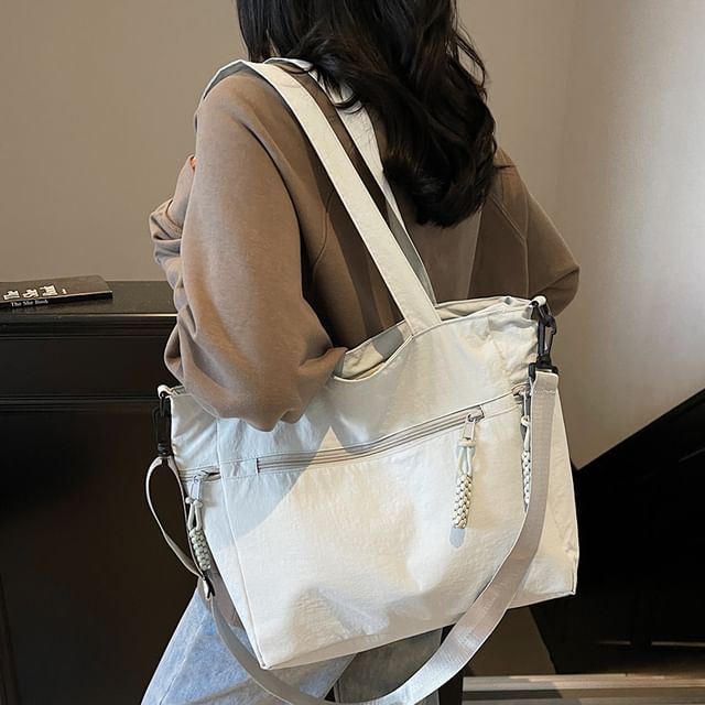 Melois-Textile Plain Shoulder Bag