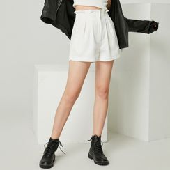 YS by YesStyle - High-Waist Pleated Shorts