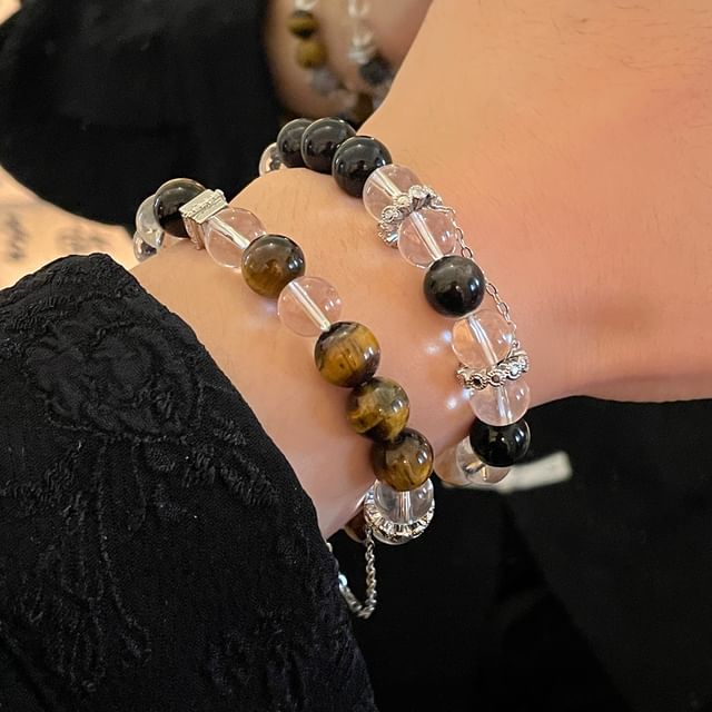 Lilafey-Faux Gemstone Bead Bracelet
