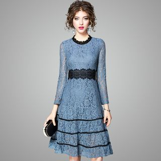 Ozipan - Long-Sleeve Lace Dress | YesStyle