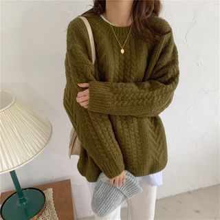 moon city cable knit cardigan