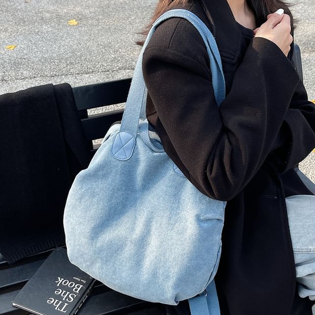 Melois-Washed Denim Backpack
