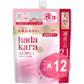 LION - Hadakara Moist Body Care Soap Liquid Fresh Floral Refill (x12) (Bulk Box)