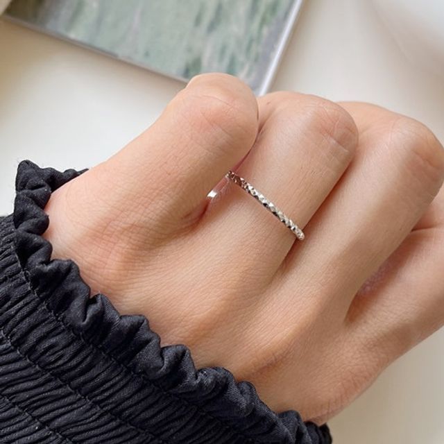 Forainer-Textured Sterling Silver Open Ring