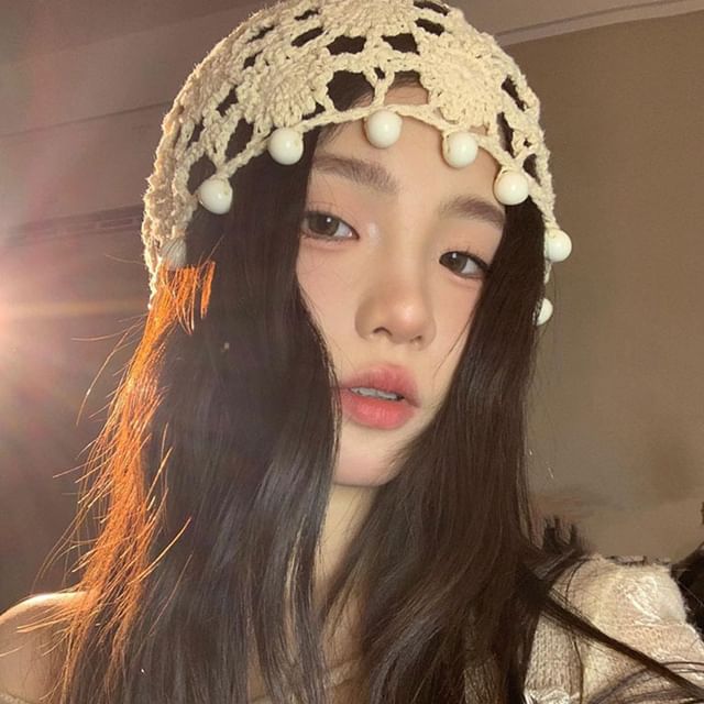 Sparktage-Beaded Crochet Knit Beanie