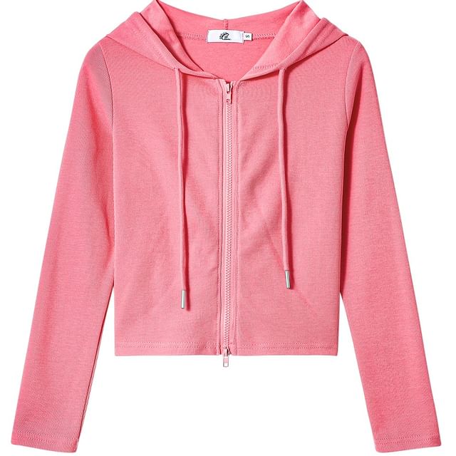 Lady Jean-Plain Hooded Zip Jacket