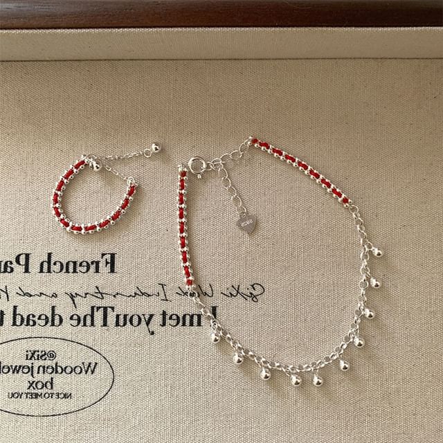 Panda Dama-Dangling Alloy Red String Ring