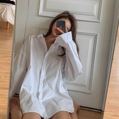 LIPHOP - Wide-Sleeve Oversized Shirt LIPHOP - Wide-Sleeve Oversized Shirt
