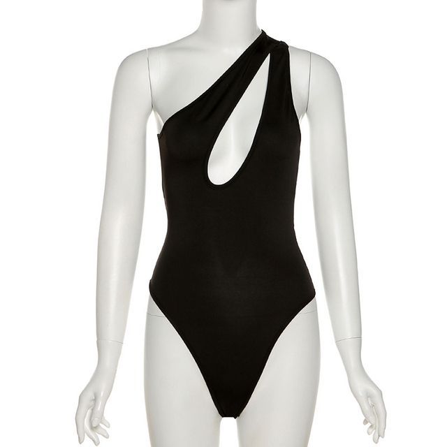 Beekchones - Asymmetrical Cutout Bodysuit Top