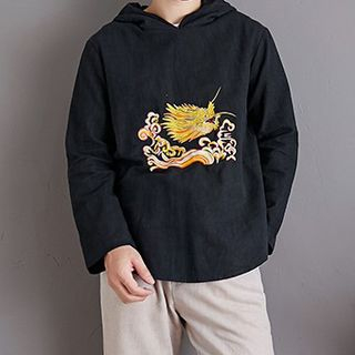 dragon embroidered hoodie