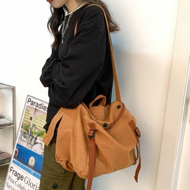 DITZI Canvas Messenger Bag YesStyle