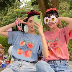 Whoosh - 短袖蜜桃印花T裇 Whoosh - 短袖蜜桃印花T裇
