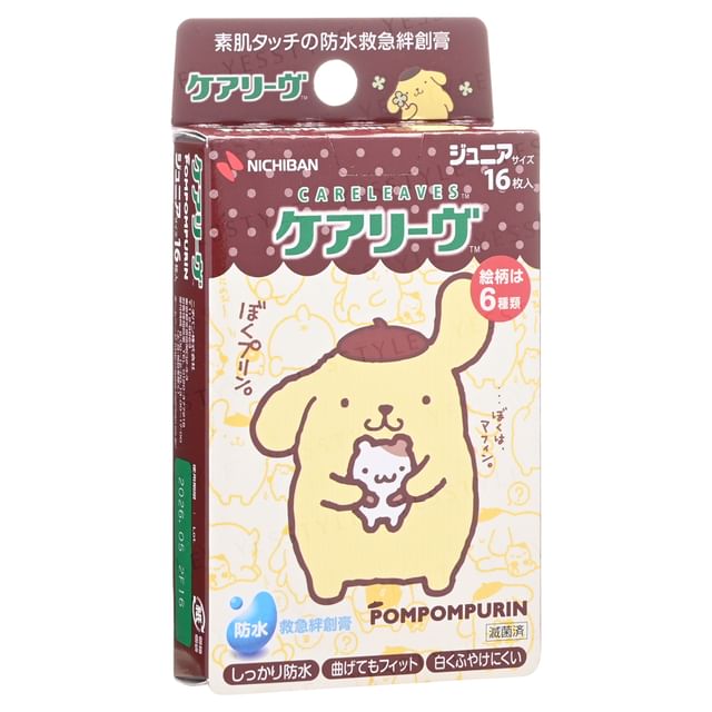 Pompompurin バンデージ 18枚入り NICHIBAN - Sanrio Pompompurin Careleaves Waterproof Bandage