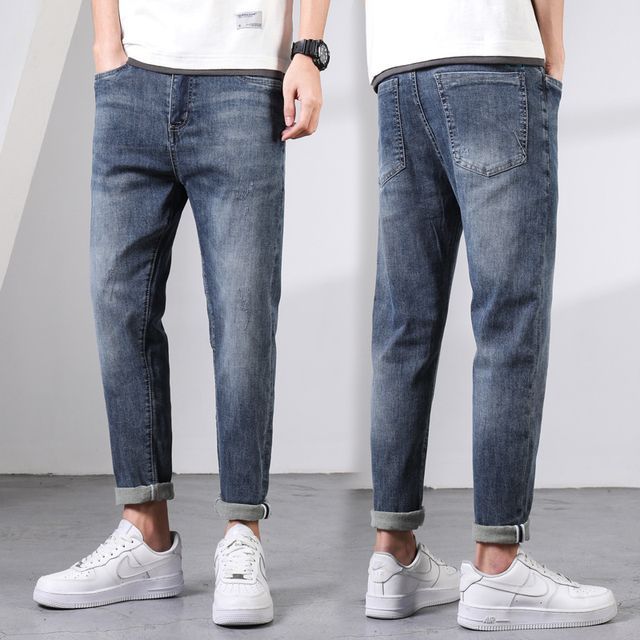 Denimic-High Waist Washed Tapered Jeans