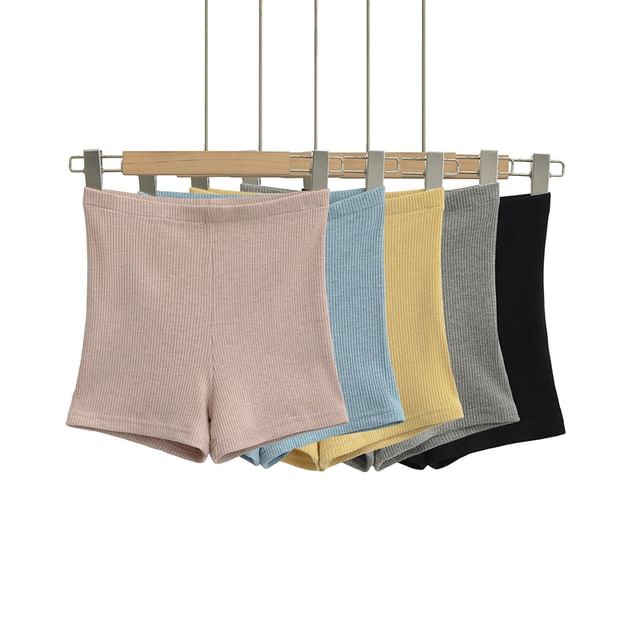 Ulark-High Waist Plain Hot Pants