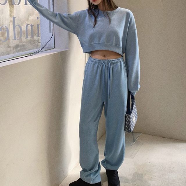 sweatpants and cropped sweatshirt set