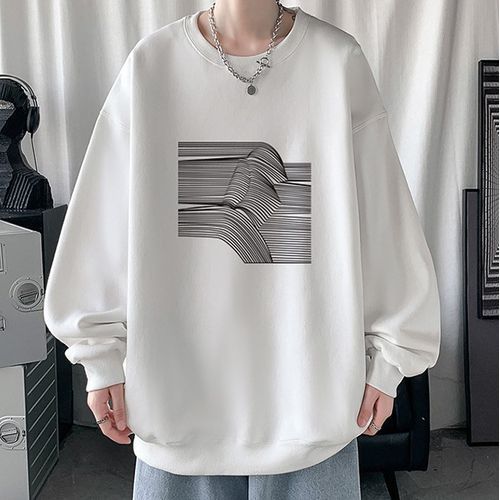 Crew Neck Graphic Print Oversized Sweatshirt