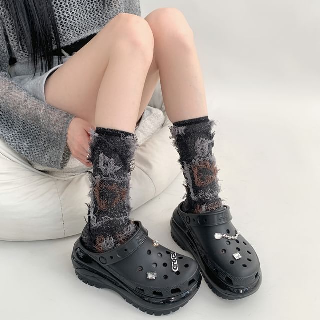 Desperim-Fringe Trim Socks