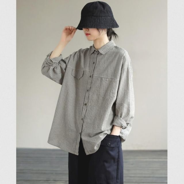 Lewwe-Long-Sleeve Plaid Shirt