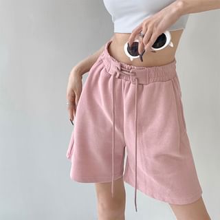 Pinatra Elastic Waist Plain Sweat Shorts Sale