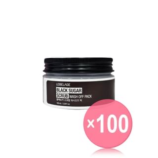 LEBELAGE - Black Sugar Scrub Wash Off Pack (x100) (Bulk Box)