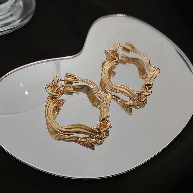 Calafa-Twisted Alloy Dangle Earring