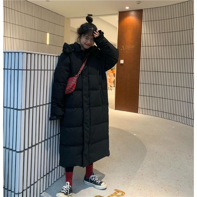 Sienne-Hood Padded Loong Coat