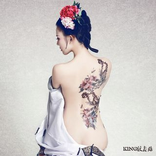 Pivoine-Tatuaje temporal impermeable con diseño de ciruela