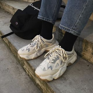 mesh platform sneakers