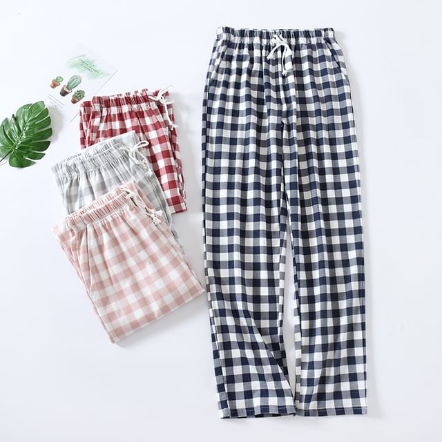 Dogini - Couple Matching Plaid Pajama Pants (Various Designs) | YesStyle