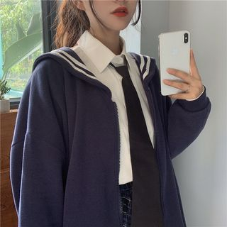 AKANYA - Sailor Collared Zip Jacket | YesStyle