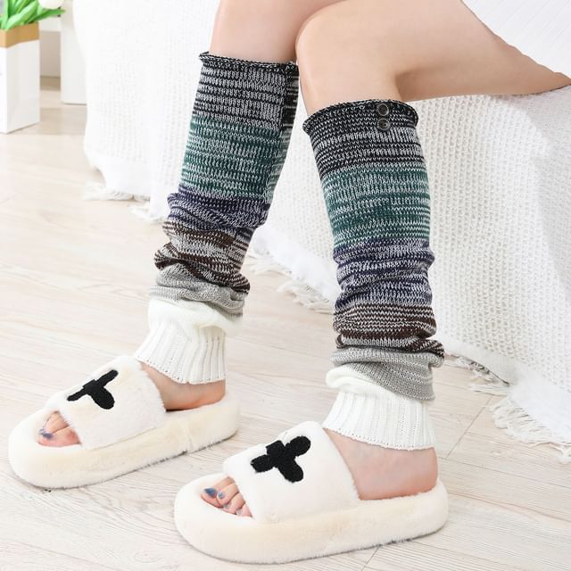 Kinoxslone-Color Block Knit Leg Warmers