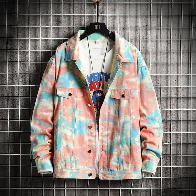 Andrei-Long-Sleeve Tie-Dye Denim Jacket